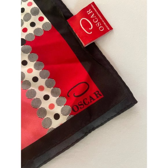 Oscar de la Renta Silk Scarf Geometric MCM Vintage - Picture 1 of 6